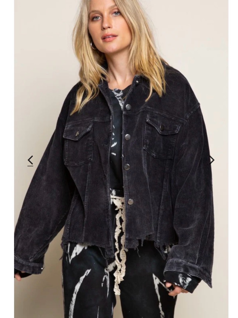 POL Corduroy‎ Frayed Jacket